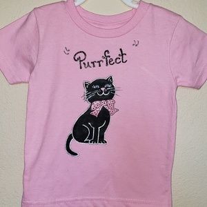 pink black kitty tshirt..